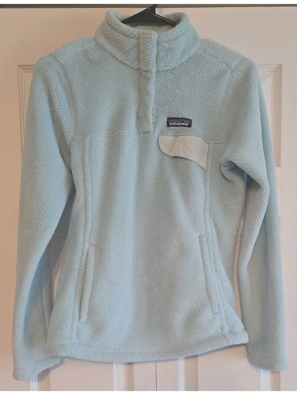 Patagonia Fleece Sweater re-tool snap t pullover S Blue Mock Neck polar tec